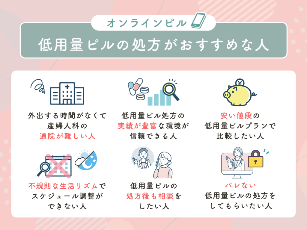 オンラインピルで低用量ピルの処方がおすすめな人