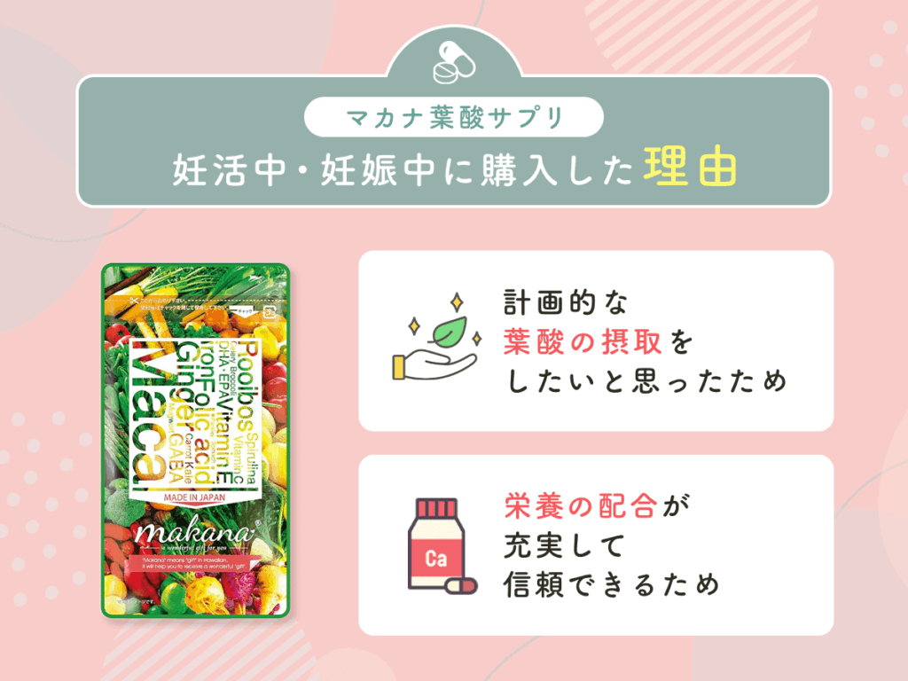 マカナ葉酸サプリを妊活中・妊娠中に購入した理由