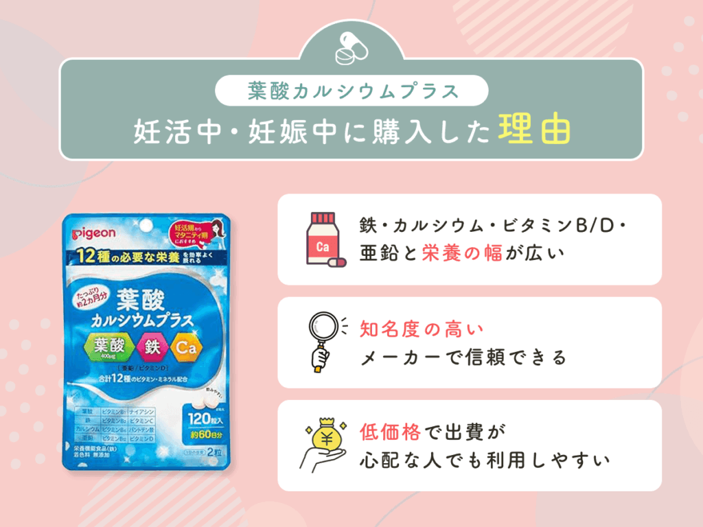 葉酸カルシウムプラス（ピジョン）を妊活中・妊娠中に購入した理由