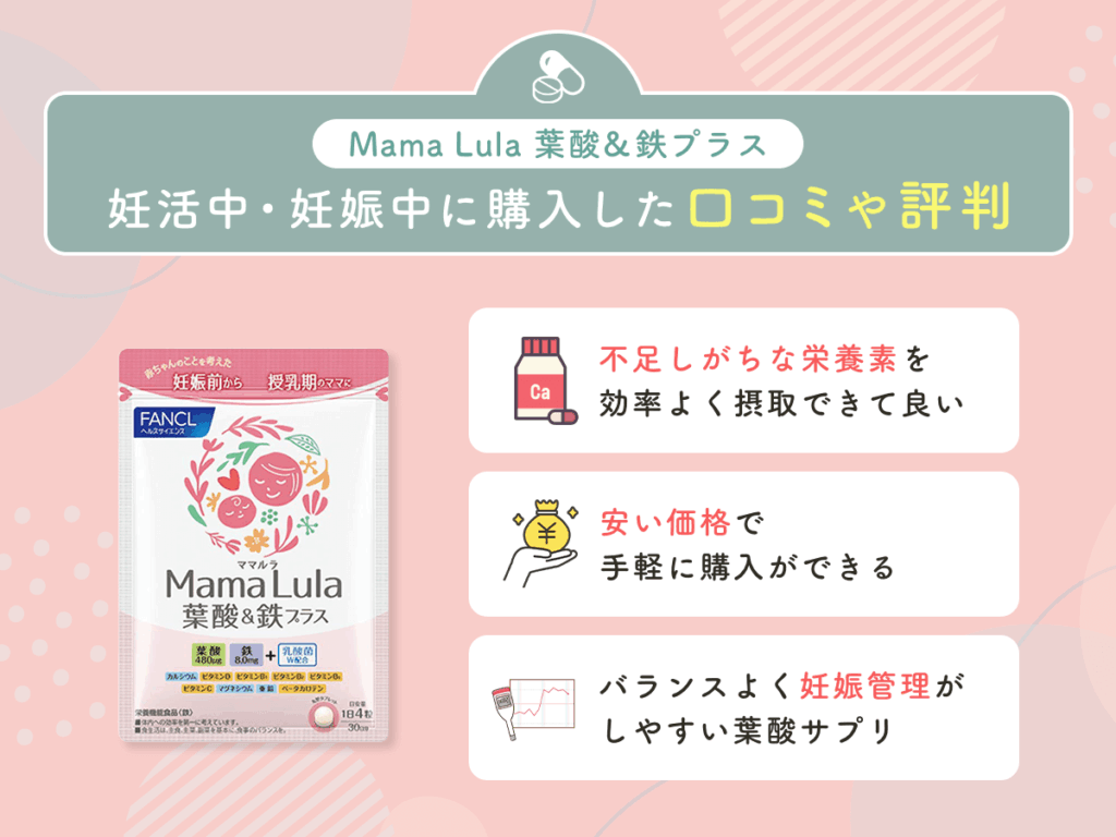 Mama Lula 葉酸&鉄プラスを妊活中・妊娠中に購入した辛口の口コミや評判