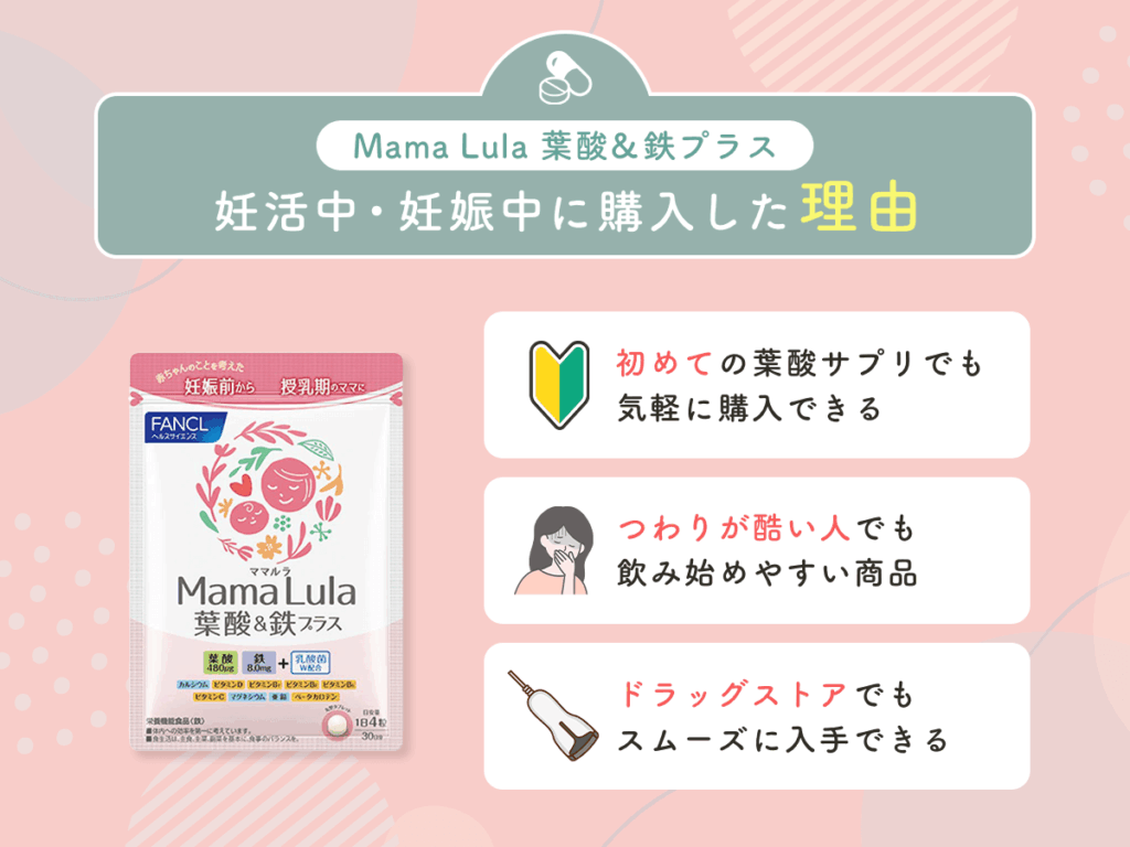 Mama Lula 葉酸&鉄プラスを妊活中・妊娠中に購入した理由