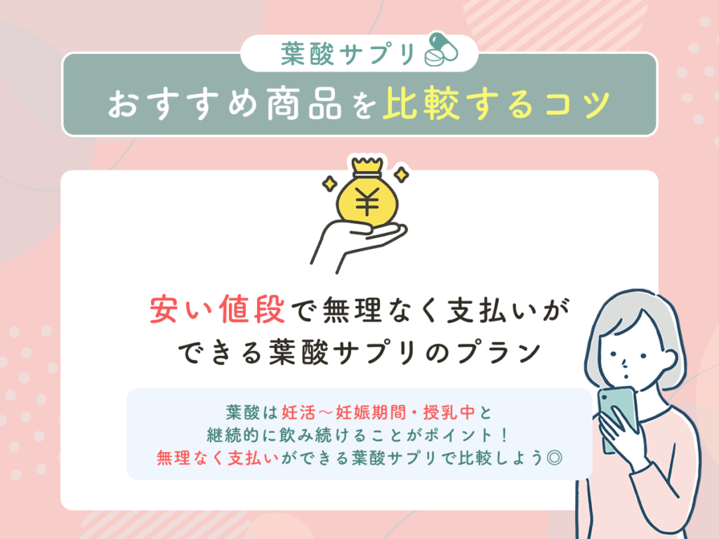 安い値段で無理なく支払いができる葉酸サプリのプラン