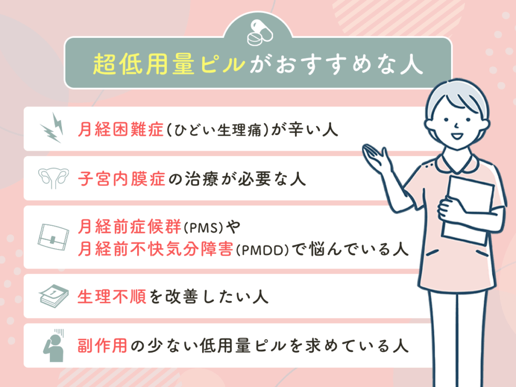 超低用量ピルがおすすめな人