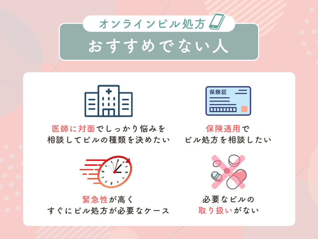 オンラインでピル処方がおすすめでない人