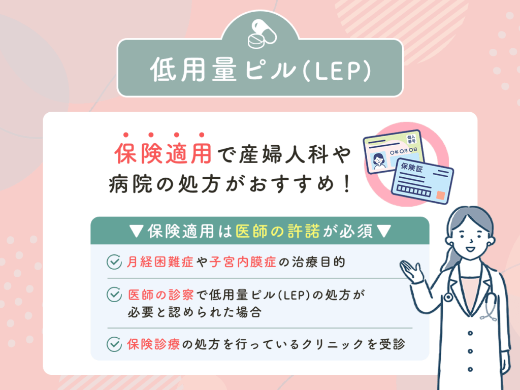 低用量ピル（LEP）は保険適用で病院で処方してもらおう