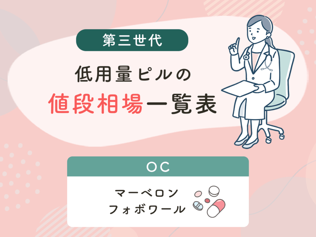 第三世代低用量ピルの値段相場一覧表