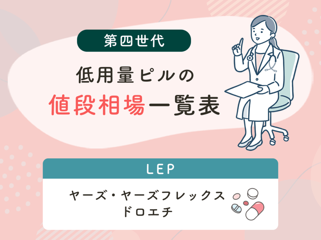 第四世代低用量ピルの値段相場一覧表