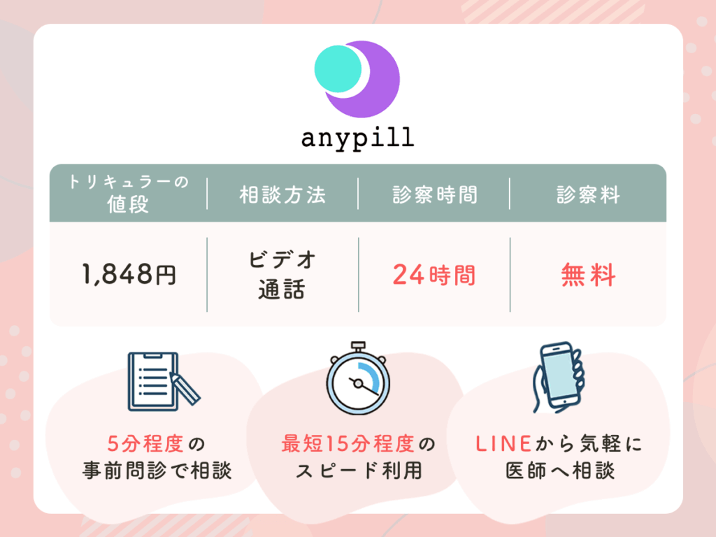エニピルのトリキュラーはスピード重視で相談ができる