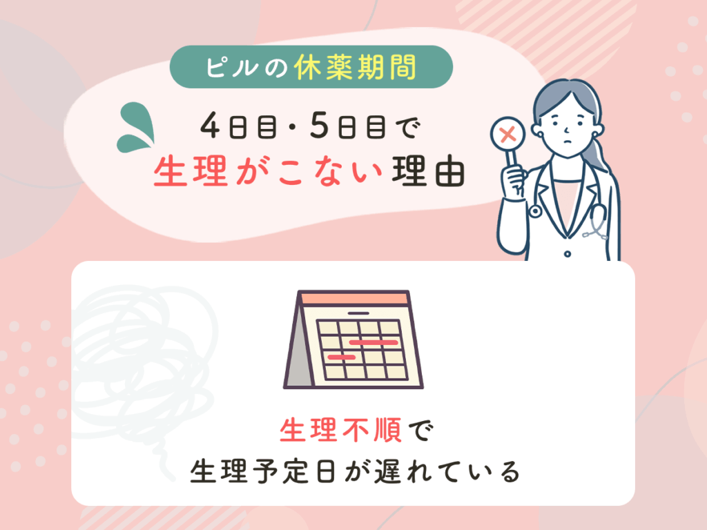 生理不順で生理予定日が遅れている
